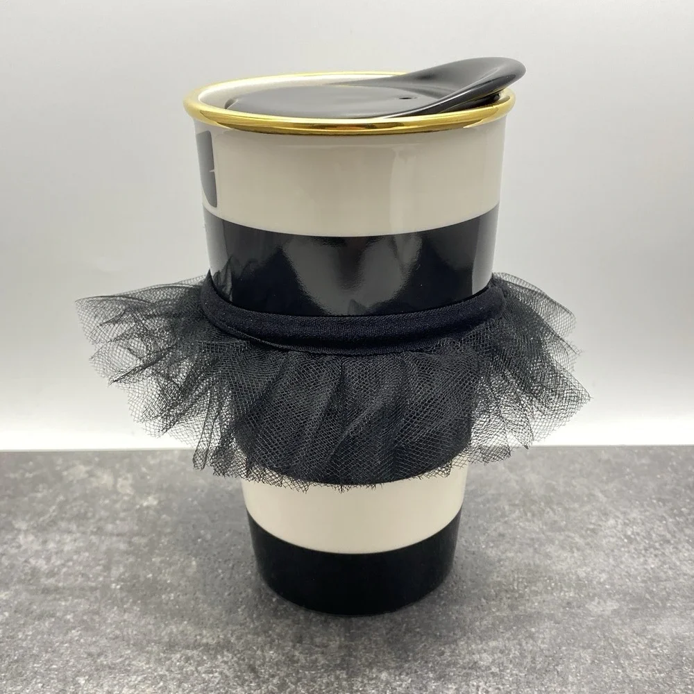 Starbucks Alice‎ & Olivia Tuxedo Mug + Tutu 12 oz Ceramic Traveler Tumbler 2013